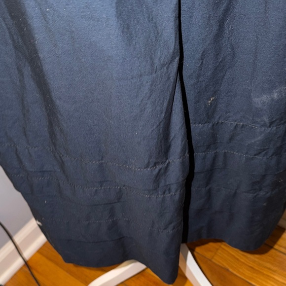 Anthropologie 100% Cotton Navy High-Low Dress with White Eyelet Trim - Picture 9 of 12